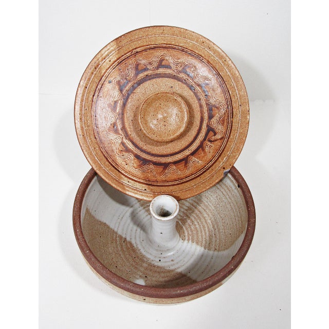 1990s Signed Hand-Thrown Studio Pottery Steam Pot With Lid For Sale - Image 12 of 14