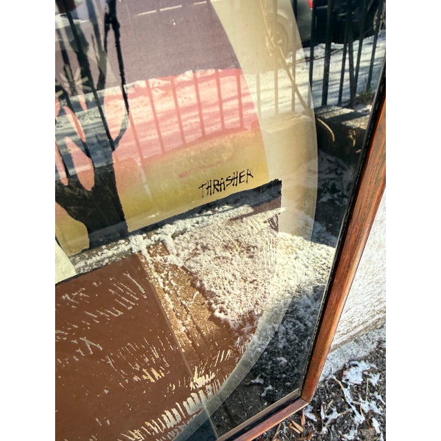 Wood 1960s Virgil Thrasher Lucid Lines “Wheat” “Ten Trees” Wall Art - Set of 2 For Sale - Image 7 of 8