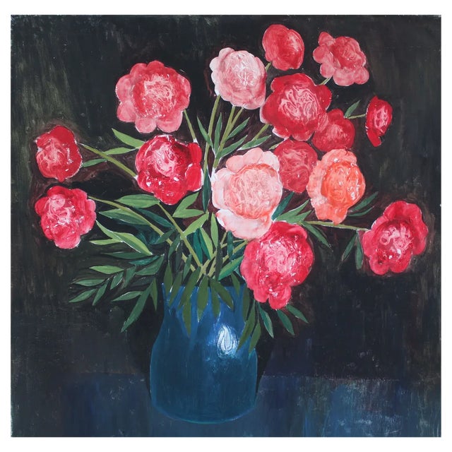 Laimdots Murnieks, Peonies, 1975, Oil on Canvas For Sale