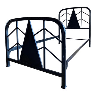 Antique Twin Size Iron Adirondack Rustic Cabin Complete Bedframe For Sale