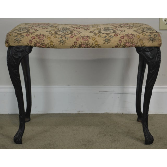 Antique Rococo Style Iron Leg Vanity Bench For Sale - Image 9 of 13