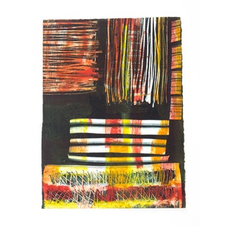 Black, Red, Gold #3 – Mixed Media For Sale