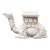 Large Scale Hollywood Regency Italian White & Yellow Tassel Terracotta Camel Side Table / Garden Seat For Sale