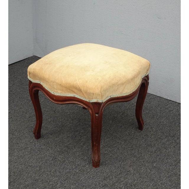 Gorgeous Bench in Fair Vintage Condition. The Frame at its joints should be reglued and you may consider replacing the...