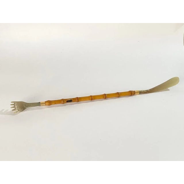 Brown Italian Brown Faux Bamboo Shoehorn and Backscratcher, Italy, 1960s For Sale - Image 8 of 11