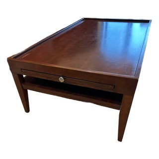 Mid Century Modern Cherry Wood Coffee Table With Extensions For Sale