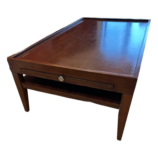 Mid Century Modern Cherry Wood Coffee Table With Extensions For Sale