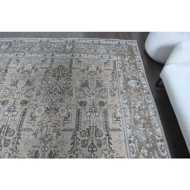 1960s Vintage Persian Handmade Wool Cotton Grey Area Rug For Sale In San Francisco - Image 6 of 11