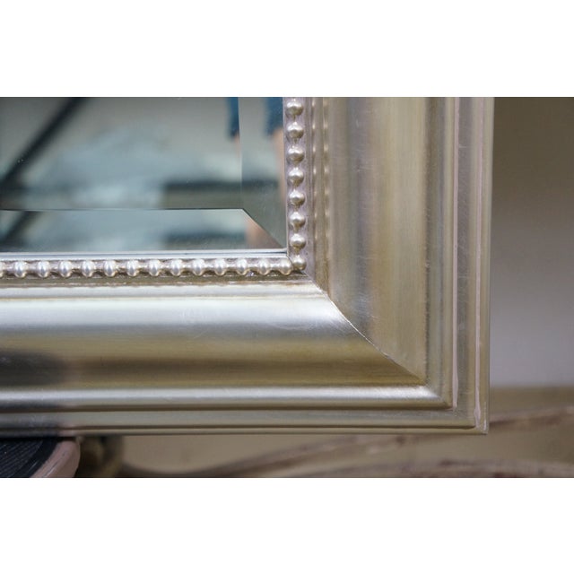 Vintage Uttermost 12005b Silver Beveled Wall Vanity Mirror 37" For Sale - Image 6 of 9