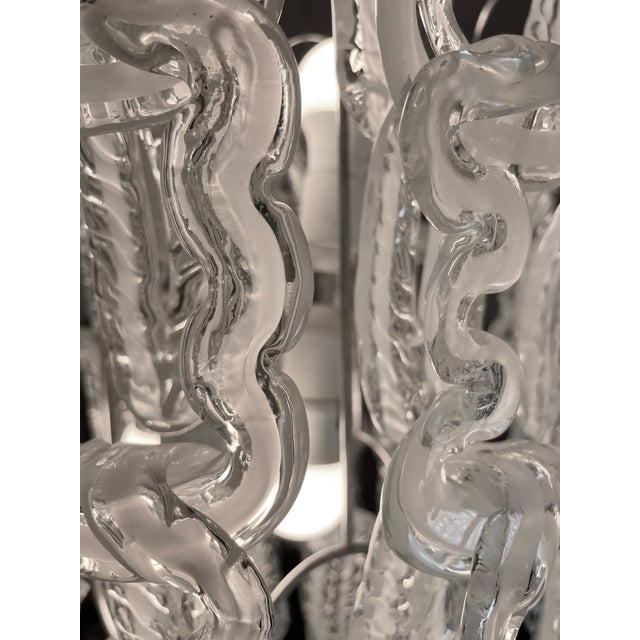 Metal Murano Glass Chandelier, 1970s For Sale - Image 7 of 18