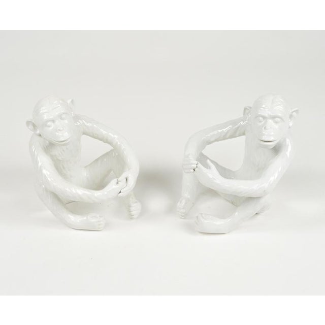Cream Mid-Century Monkey Candleholders in Ceramic attributed to Vivai Del Sud, Italy, 1970s, Set of 2 For Sale - Image 8 of 16