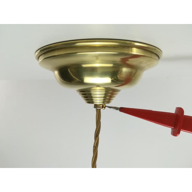 Italian Hanging Lamp with Opal Glass Shade, 1950s For Sale - Image 6 of 9