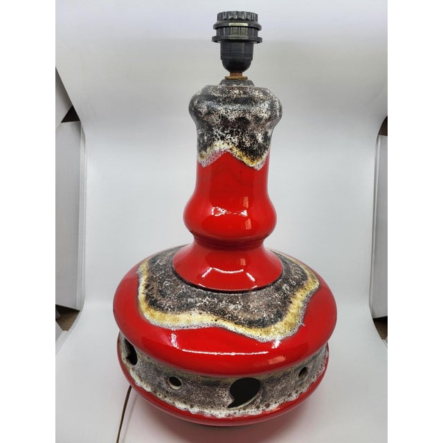 Ceramic Vintage West German Red Ceramic Double Lighting, 1970s For Sale - Image 7 of 18