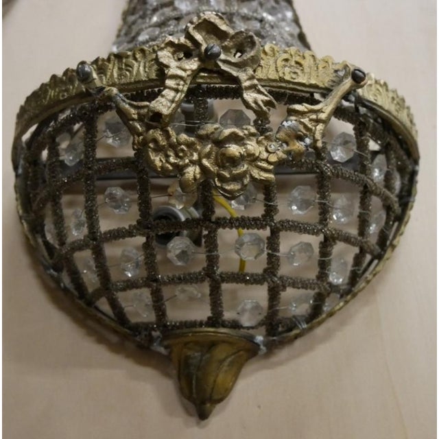 Vintage Bronze and Glass Wall Lights, 1950s, Set of 2 For Sale - Image 6 of 10