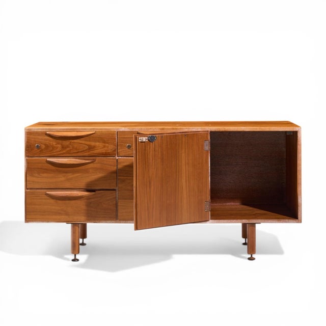 Jens Risom Mid Century Walnut Credenza For Sale - Image 9 of 11