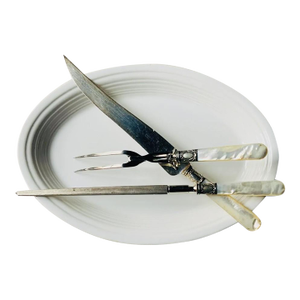 1900 Sterling Silver & Mother-of-Pearl Carving Set - 3 pcs