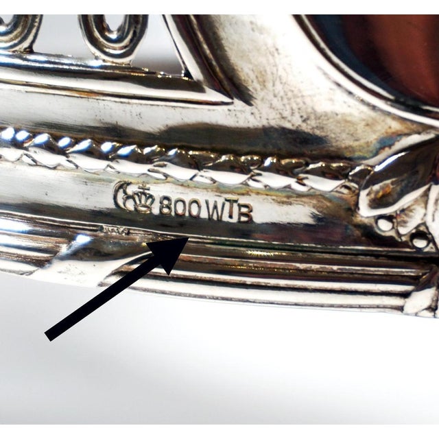Metal Art Nouveau Silver Jardiniere with Cut Glass Liner by Wilhelm Binder, Germany, 1900 For Sale - Image 7 of 8