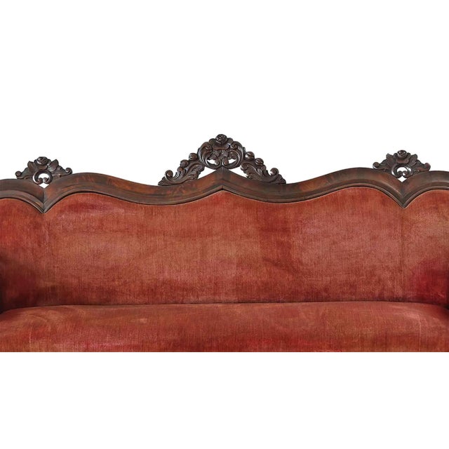 Victorian Sofa Antique Regency Mahogany Veneer For Sale - Image 3 of 9