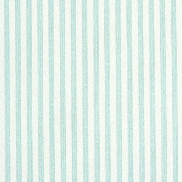 Schumacher Edwin Stripe Narrow Wallpaper in Mineral For Sale