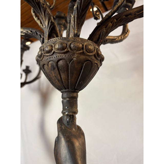 Monumental Pair of Toussaint Figural Candelabras in Patinated Bronze For Sale - Image 12 of 17