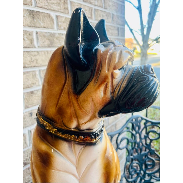 Vintage Life Size Boxer Dog Statue Figurine Chairish
