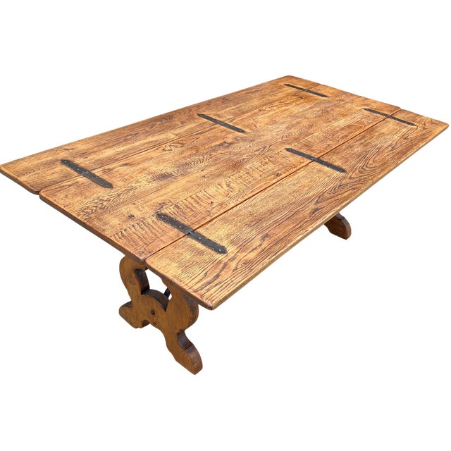 Wood 19th Century Spanish Baroque Oak Flip Top Table For Sale - Image 7 of 11