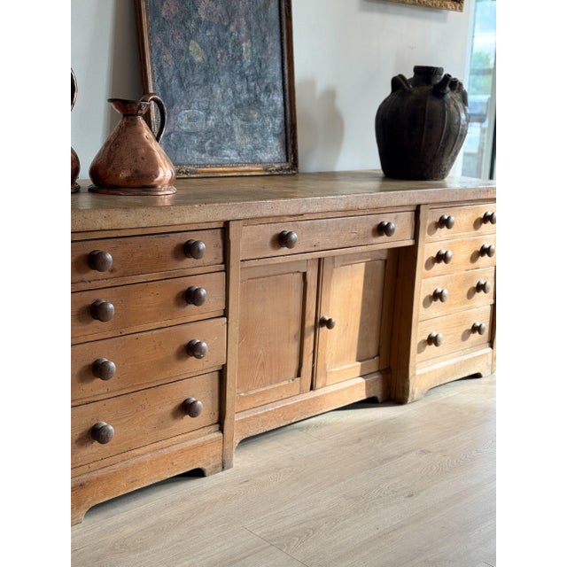 Rustic European Monumental Antique English Pine Sideboard For Sale - Image 3 of 7