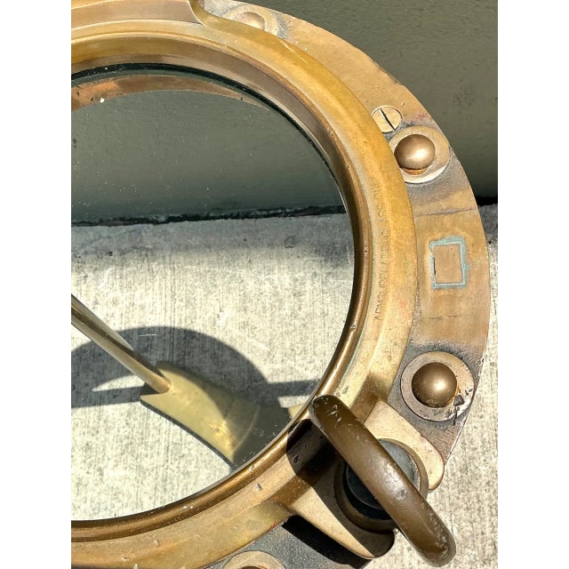 Vintage Brass and Glass Porthole Accent Table For Sale - Image 12 of 13