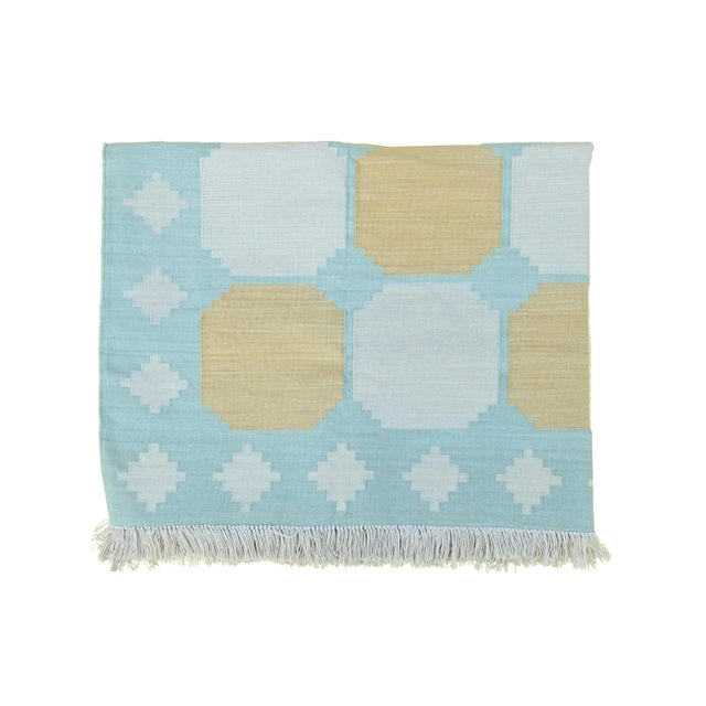 Casa Cosima Mishka Rug, 6' x 9', Seaglass, Camel and White For Sale - Image 4 of 5