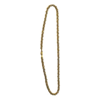 Vintage 14 Karat Yellow Gold 13 Gm, Twisted Chains With Balls in Between For Sale