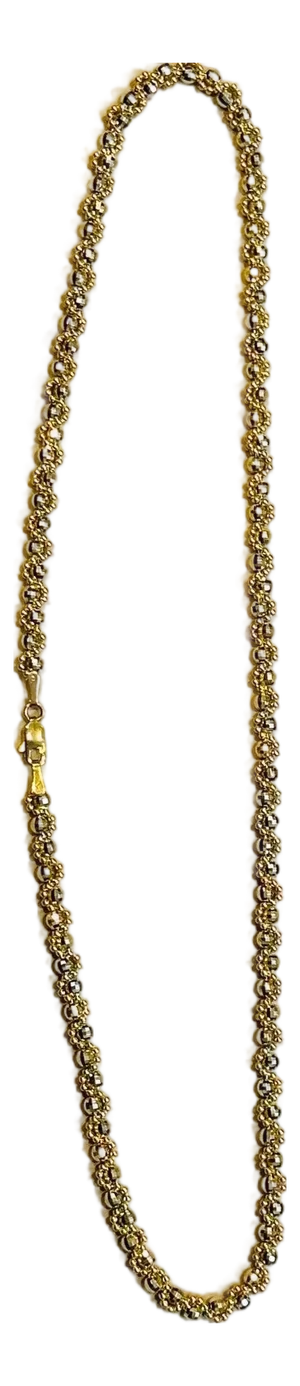 Vintage 14 Karat Yellow Gold 13 Gm, Twisted Chains With Balls in Between
