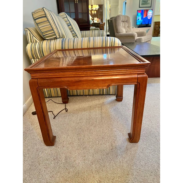 1970s Vintage Wood Ming Style Side Table For Sale - Image 5 of 5