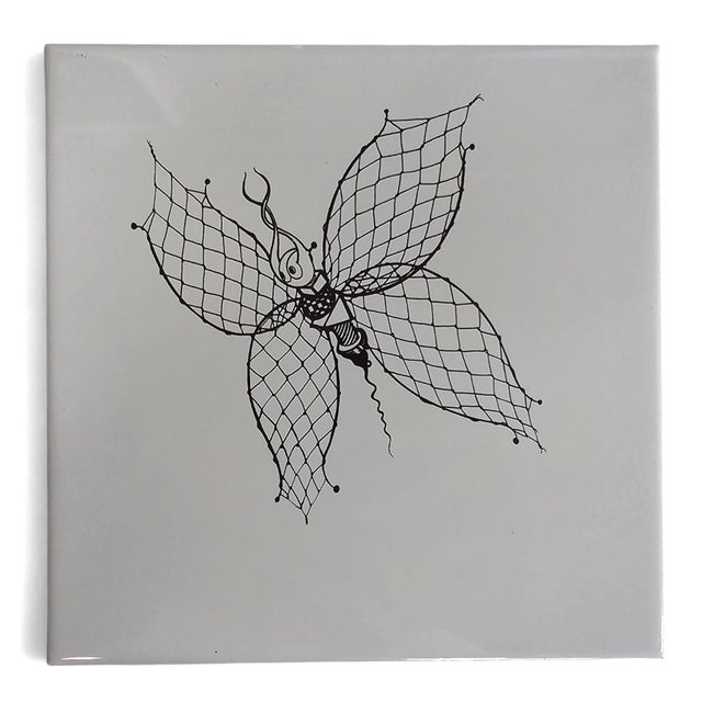 1990s Centro Lettere Ceramic Tiles by Gio Ponti for Ceramica Bardelli, 1990s, Set of 6 For Sale - Image 5 of 10