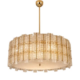 Italian Tropical Murano Glass Gold Round Chandelier by Simoeng For Sale