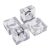 1980s Postmodern Clear Crystal Cube Napkin Rings – Set of 4 For Sale