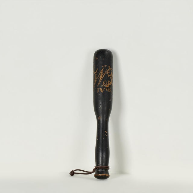 Rare collection of four English William IV constabulary truncheons, circa 1830–1837, each handcrafted in turned wood and...