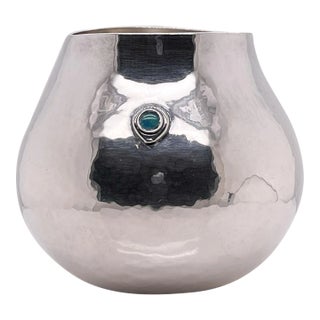 Diminuitive Kay Ivankovic Sterling Silver & Opal Gemstone Vase For Sale