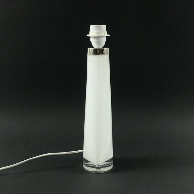 Metal Scandinavian Glass and Chrome Table Lamps by Carl Fagerlund for Orrefors, Sweden, 1960s, Set of 2 For Sale - Image 7 of 10