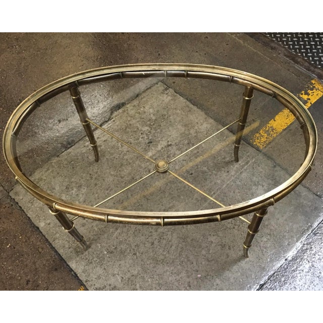 Brass Mastercraft Faux Bamboo Petite Coffee Table For Sale - Image 8 of 13