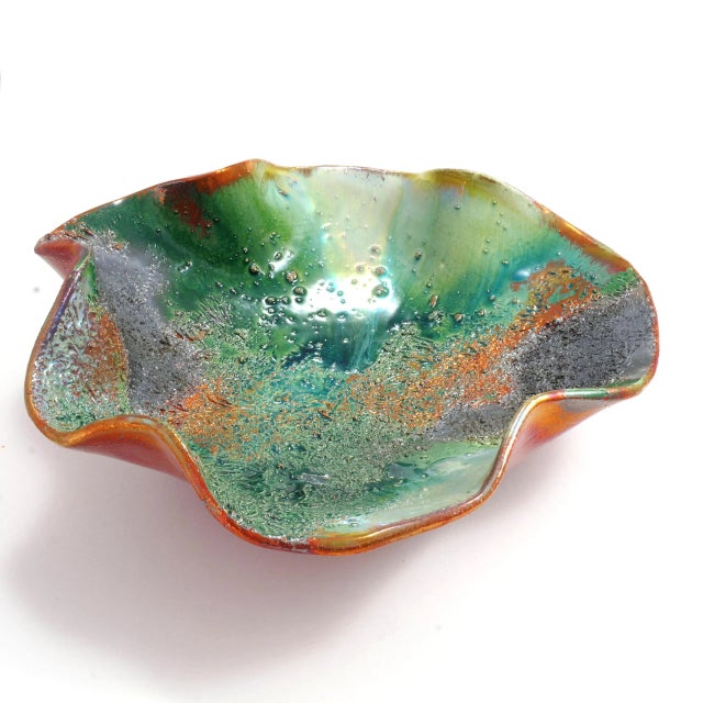 Green Forest Bowl in Copper from Ceramiche Lega For Sale - Image 3 of 4