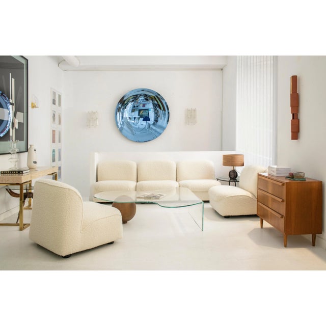 Modern Modular Lounge Chair in Beige Buclé, Italy, 1970s For Sale - Image 9 of 10