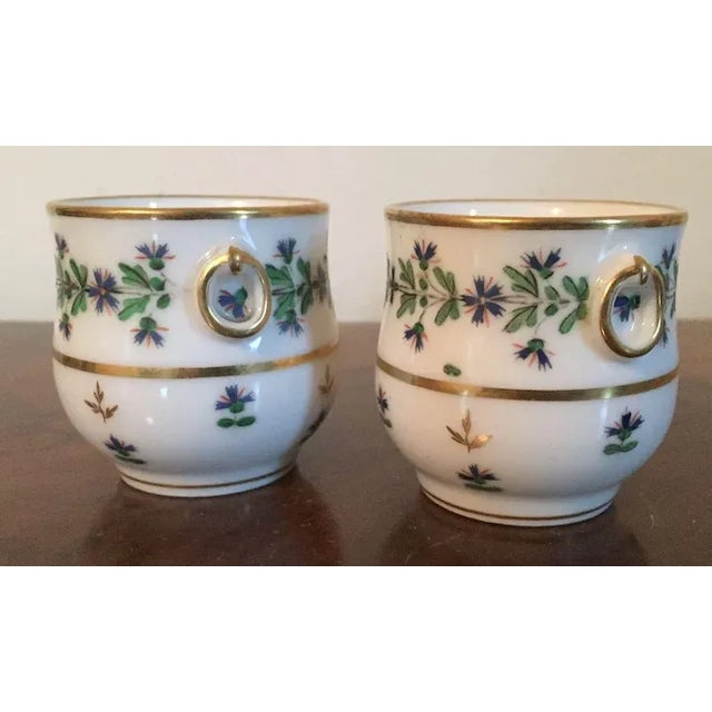 18th Century 18th Century Paris Porcelain Pot de Creme Vase - A Pair For Sale - Image 5 of 10