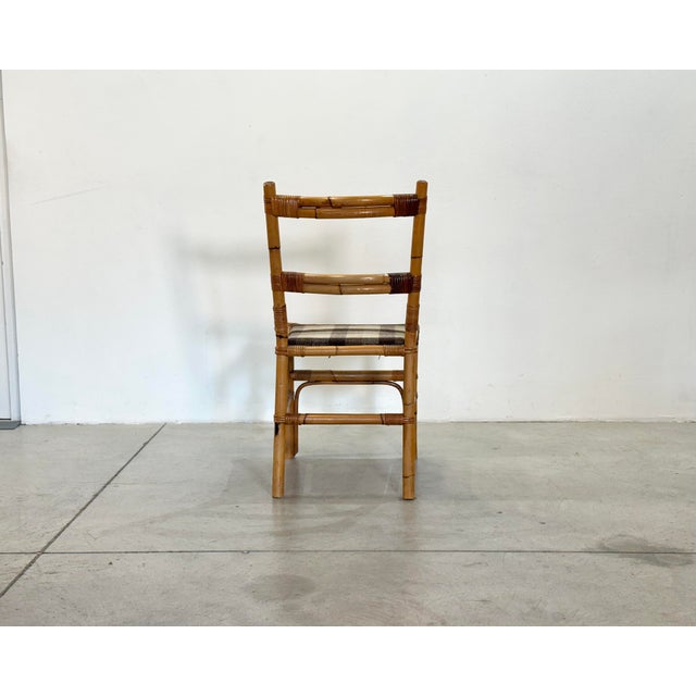 Brown Round Bamboo Table and Chairs, 1970s, Set of 5 For Sale - Image 8 of 17
