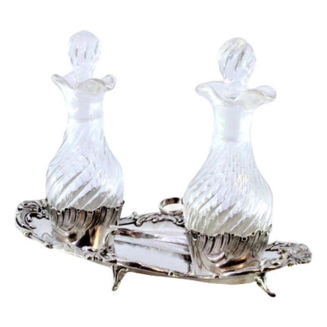 Altar Cruets in Embossed Silver, Set of 2 For Sale