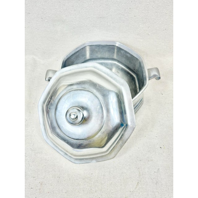 Vintage Pewter Covered Serving Dish For Sale - Image 4 of 7