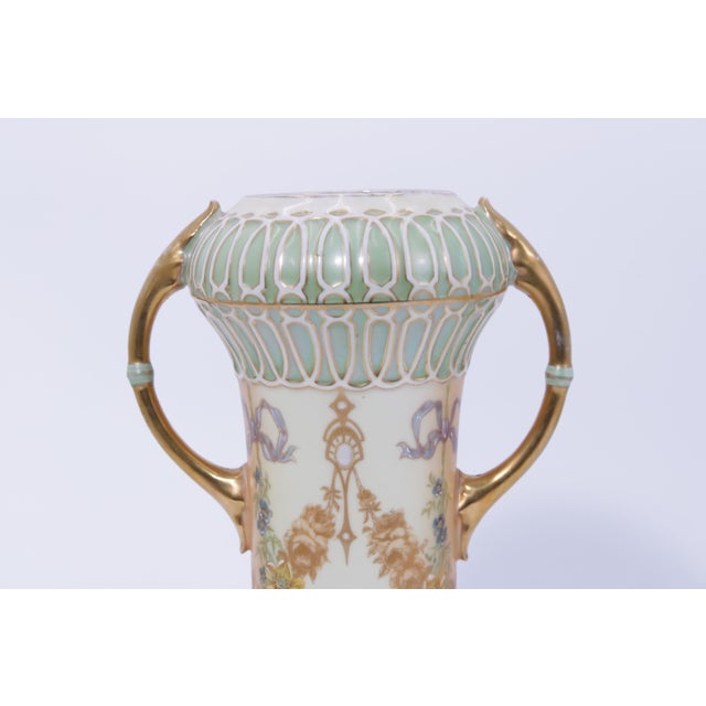 19th Century Pair Art Nouveau Art Deco Robert Hanke Porcelain Vases For Sale In Philadelphia - Image 6 of 14