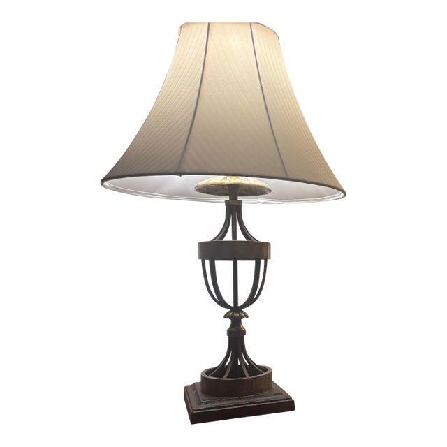 Visual Comfort & Co. Hollywood Regency Open-Cage Brass Table Lamps - A Pair For Sale