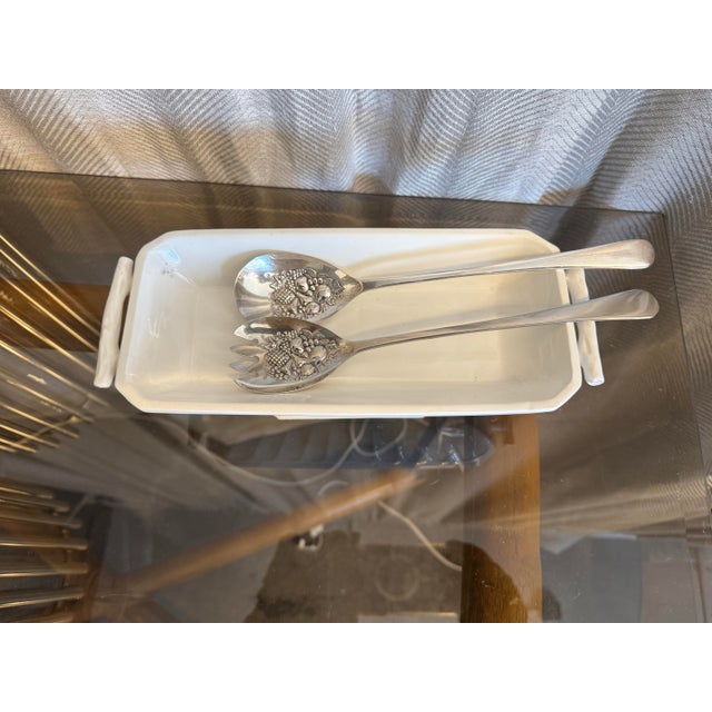 1940s Limoges France White Porcelain Spoon Rest For Sale - Image 5 of 6