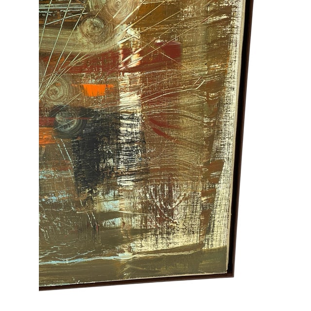 Mid-Century Modern Abstract Oil Painting, C. 1950s–60s For Sale - Image 4 of 12