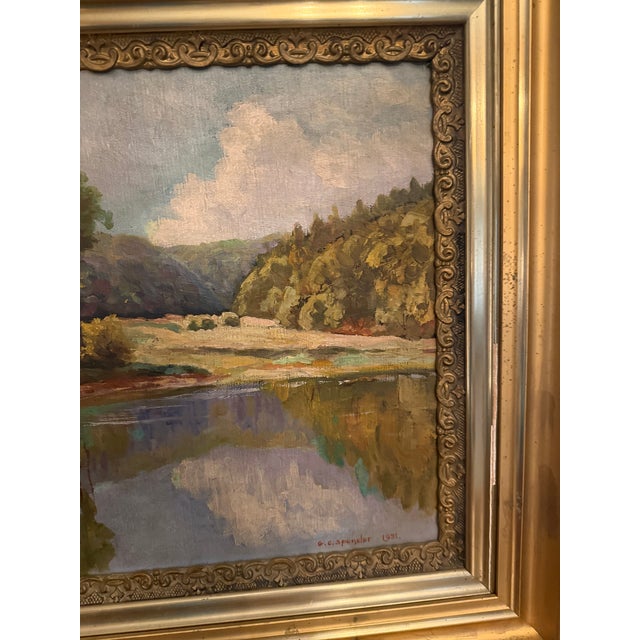 1930s Signed 1931 g.c. Sponsler Impressionist Woodland Landscape Painting For Sale - Image 5 of 16